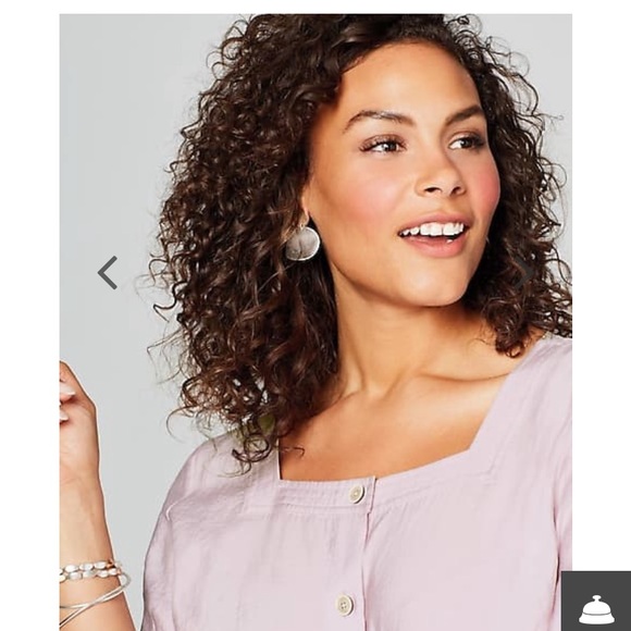 J. Jill silky Pale Orchid square neck button front blouse.  NWT - Picture 2 of 9